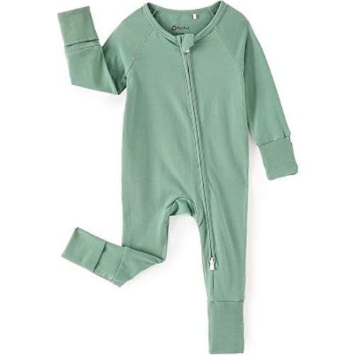 PATPAT Organic Cotton Baby Pajamas, Snug Fit Footie with 2-Way Zipper