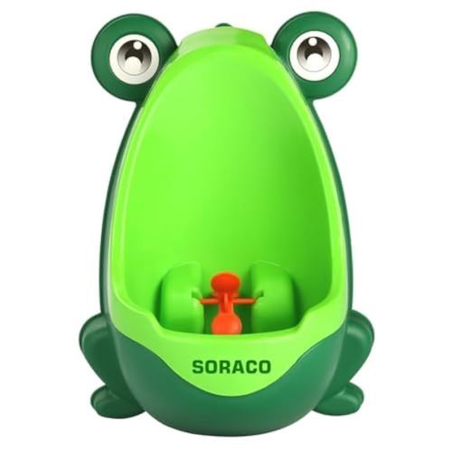 Frog Potty Training Urinal for Toddler Boys with Funny Aiming Target, Frog Pee Training (Green)