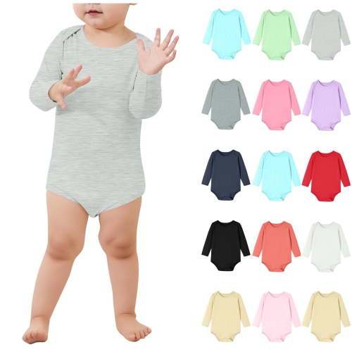 Loopsun Newborn Long Sleeve Rompers, Newborn Long Sleeve Crew Neck Soft Breathable Bodysuit Short Romper Hot Pink, 0-3 Months