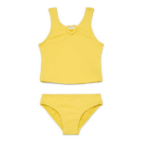 Wonder Nation Baby and Toddler Girl Popcorn Texture Tankini Set, 2-Piece, Sizes 12M-5T