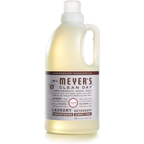 MRS. MEYER'S CLEAN DAY Liquid Laundry Detergent, Biodegradable Formula Infused with Essential Oils, Lavender, 64 oz (64 Loads)