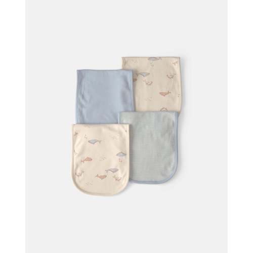 Baby 4-Pack Whale Burp Cloths