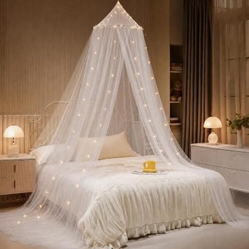 Bed Canopy with Lights, Bed Canopy for Girls Princess with Luminous Stars