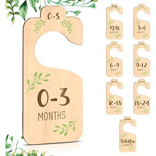 Fxspmt Closet Dividers for Baby Clothes,Set of 8 Double-Sided Baby Clothes Organizer from Newborn to 24 Months - Adorable Nursery Decor Dividers to Make a Tidy&Well Organized Baby Closet (Colorful)