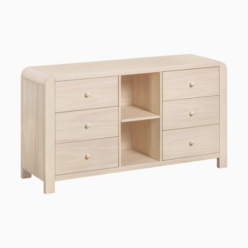 babyletto TipToe 6-Drawer Assembled Dresser with Cubbies - Washed Natural