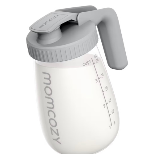 Momcozy Breast Milk Pitcher, Resistant to Heat and Cold Abrupt Temp Swings, No Leak Glass Breast Milk Fridge Storage Container with Wide Mouth, Fast Baby Formula Maker, Green