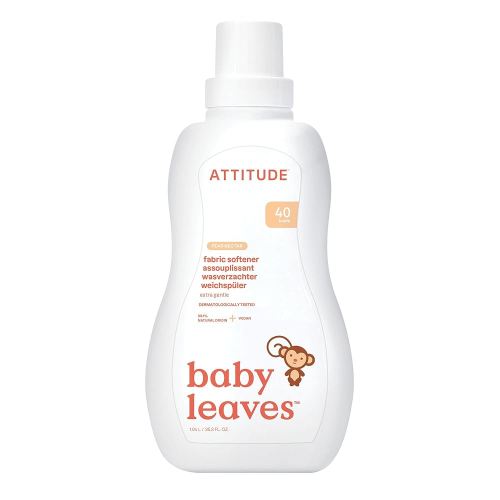 ATTITUDE Baby Fabric Softener, Made in Canada, Plant and Mineral-Based Ingredients, HE Compatible, Vegan and Cruelty-free Laundry and Household Products, Pear Nectar, 40 Loads, 1 Liter