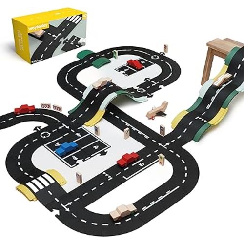 waytoplay | King of The Road - Flexible Toy Road Set, 40 Pieces