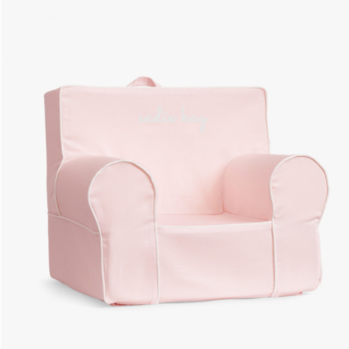 My First Anywhere Chair®, Pearl with White Piping