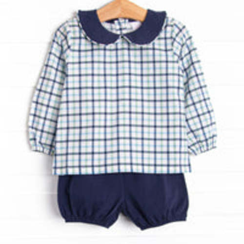 Bleu: Conway Embroidered Jon Jon, Blue – Stitchy Fish