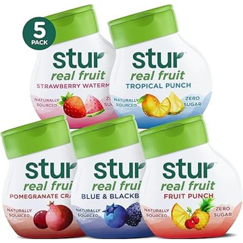 Stur Liquid Water Enhancer | Classic Variety Pack | Naturally Sweetened | High in Vitamin C & Antioxidants | Sugar Free | Zero Calories | Keto | Vegan | 5 Bottles, Makes 120 Drinks