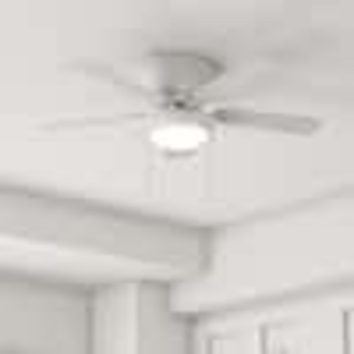 Hampton Bay Hugger 44 in. LED Matte White Ceiling Fan AL383CPQ-MWH