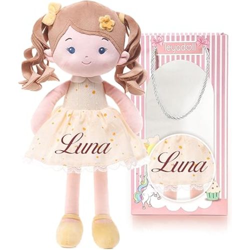 LeyaDoll Personalized Soft Baby Doll (16'') - Daydream Daisy Girl-Yellow