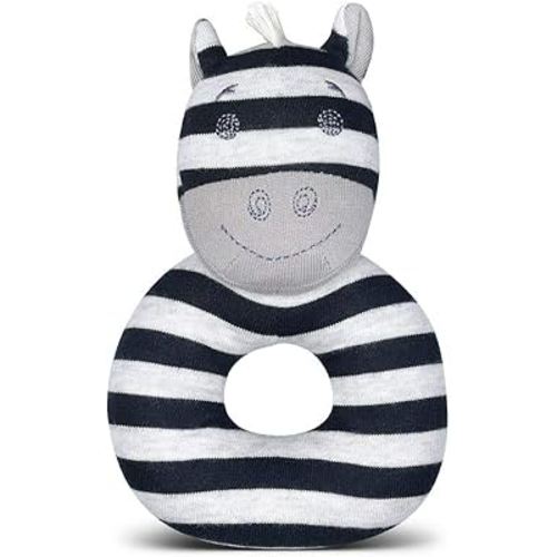 Organic Farm Buddies by Apple Park Rattle | Non-Toxic, Hypoallergenic, 100% Organic Cotton for 0m+ | Teething Rattle for Newborns and Infants