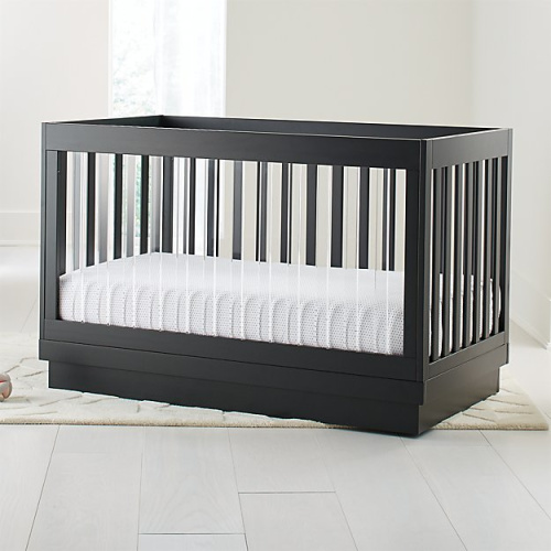 babyletto Harlow 3-in-1 Convertible Crib - Acrylic and Black