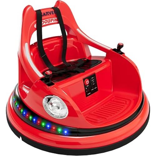 Garvee Ride on Bumper Car for Kids, 12V Electric Ride on Toy, Kids Electric Vehicle with Parent Remote Control, Lights, Music, 360° Spin, 2-Speed, 2 Driving Mode Bumping Car