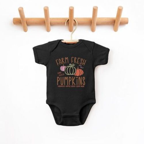 The Juniper Shop Colorful Farm Fresh Pumpkins Baby Bodysuit - 18 Month - Black
