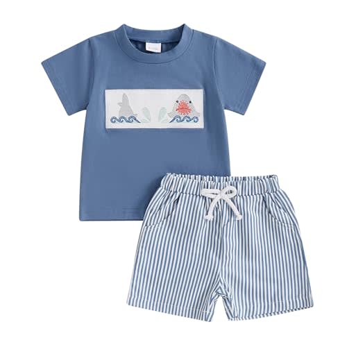 Sprifallbaby Baby Boy Summer Clothes Tropical Palm Tree Print T-shirt Shorts Set Infant Toddler Hawaiian Beach Outfits