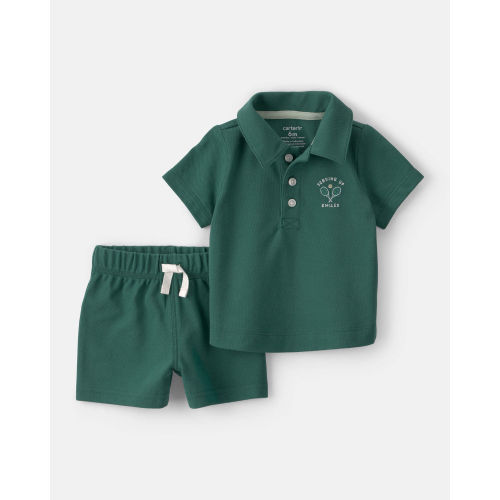 Baby Boy 2-Piece Top & Short Set - Green - Carter's | Carter's