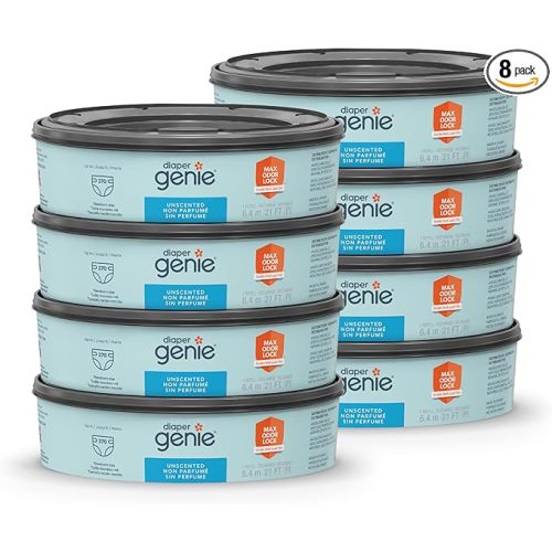 Diaper Genie Bags Refills 270 Count (Pack of 8) with Max Odor Lock | Holds Up to 2160 Newborn Diapers