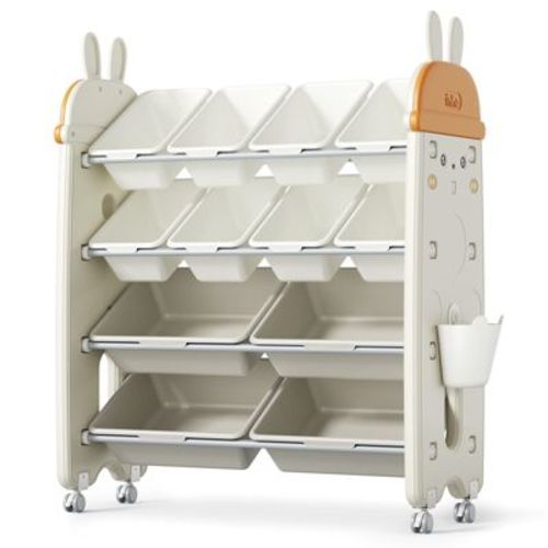 SUGIFT Kids Toy Storage Organizer with Rolling Bins – Eco-Friendly, Stable & Baby-Safe