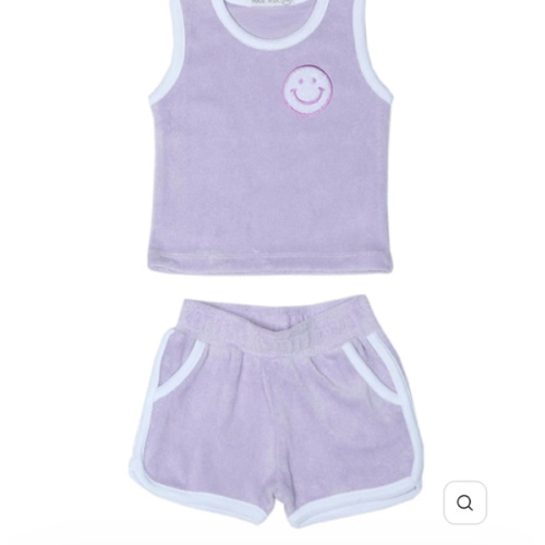 SMILEY TERRY CLOTH TANK TOP AND SHORTS SET (PREORDER)