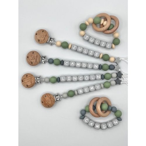 Liefie Clips Personalized Silicone Pacifier Clip and Rattle Ring