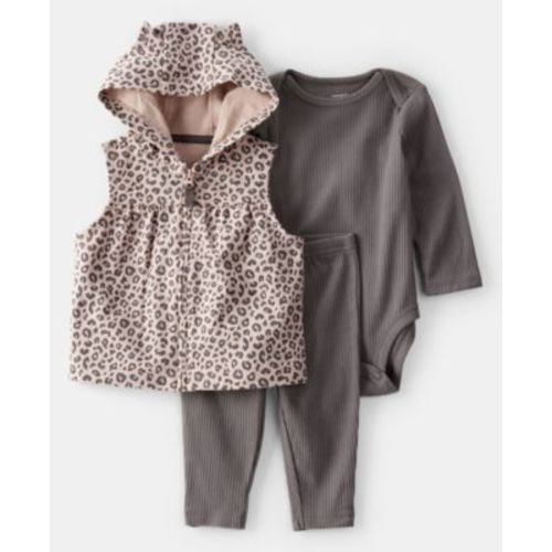 Baby Girls Leopard Little Vest, Bodysuit & Pants, 3 Piece Set