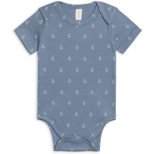 Colored Organics Unisex Organic Cotton Bodysuit -  - Anchor/Sea Powder -3-6mo