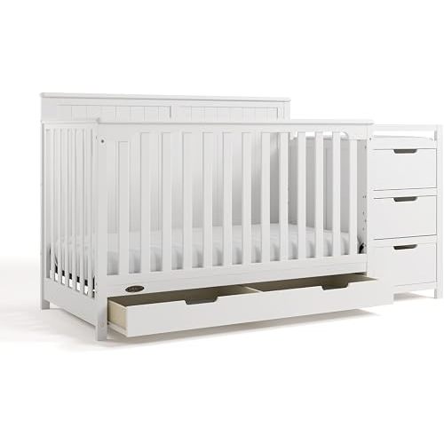 Graco Hadley 5-in-1 Convertible Crib & Changer, White