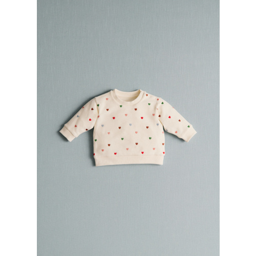 Marceau Sweat-Shirt - Ecru / Multi hearts - 12M