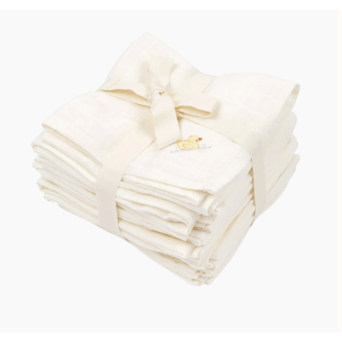 Nuvoli 10 Pack Muslin Cloth in Antique White
