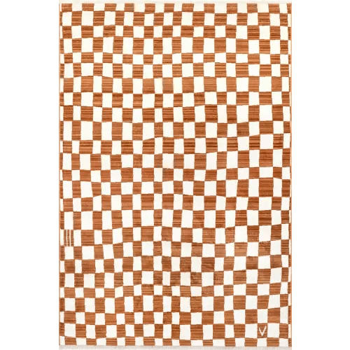 Rasali Checkered Box Rug | Orange – Rugs USA