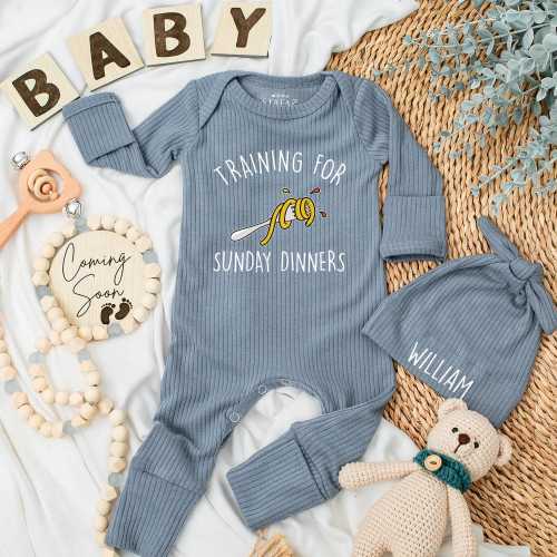 Training for Sunday Dinners Baby Bodysuit, Funny Italian Baby Outfit, Custom Newborn Romper, Foodie Baby Gift, Gift for Italian Family