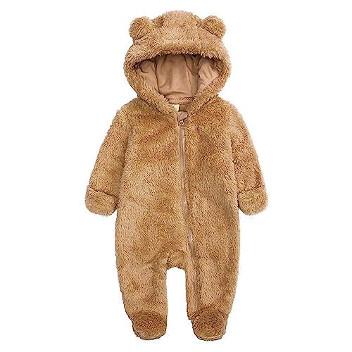 Curipeer Infant Baby Outfit Bodysuit Fleece Bunting Footed Sleeper 0-12M
