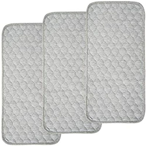 BlueSnail Bamboo Quilted Thicker Waterproof Changing Pad Liners, 3 Count (Gray) - gray