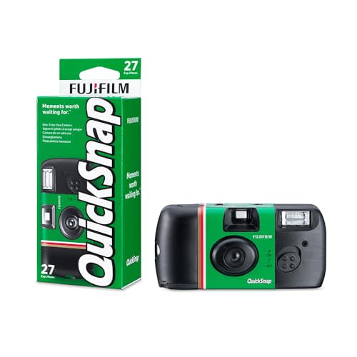 Fujifilm QuickSnap Flash 400 One-Time-Use Camera - 27 Exposures | 35mm disposable camera with 400 speed film and built-in flash for photography, travel and events