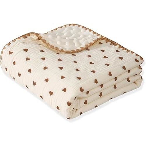 Baby Muslin Blanket,Printed Bed Throws Newborn Receiving Blankets,Toddler Cotton Soft Quilt,Gender Neutral Baby Items,Cobijas para Bebe, Crib Security Blankets for Unisex Boys Girls Babies