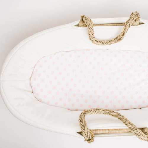 Pink Polka Dot Bassinet Sheet