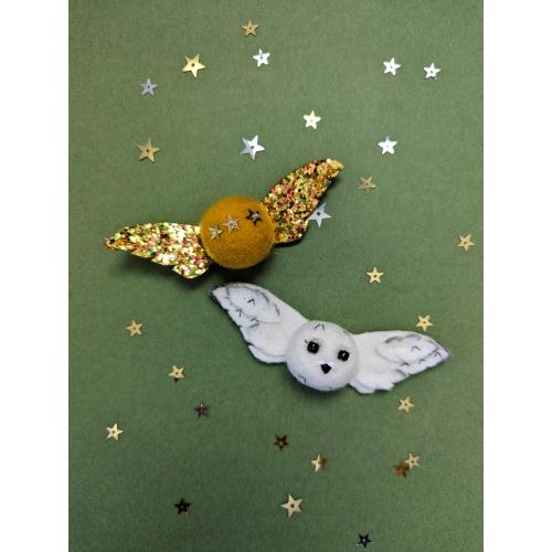 Harry Hair Clip, Magic Hair Clip Set, Potter Hair Clip, Harry Owl Hair Clip, Harry Snitch Ball Hair Clip