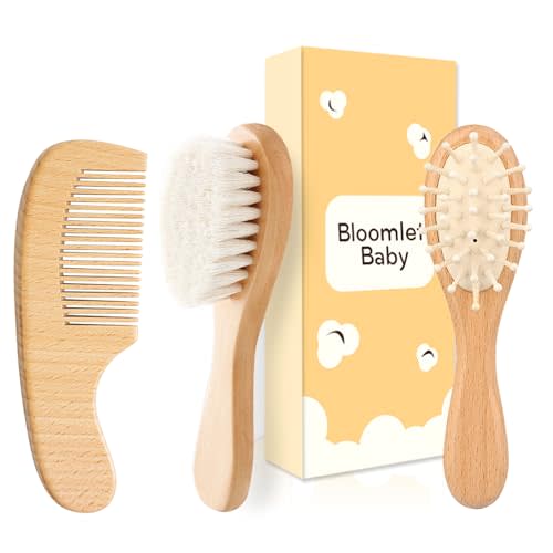 Baby Grooming Kit,Baby Health Care Kit,Baby Brush Soft Bristles Baby Nail Kit Nursery Care Kit Set (3pcs Wooden)