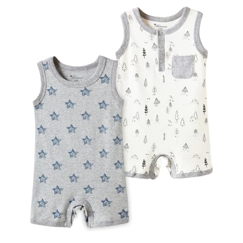 Minicoco Baby Infant Boys Girl Sleeveless One-Piece Vest Rompers Tank Top Jumpsuit Toddler Cotton Outfits