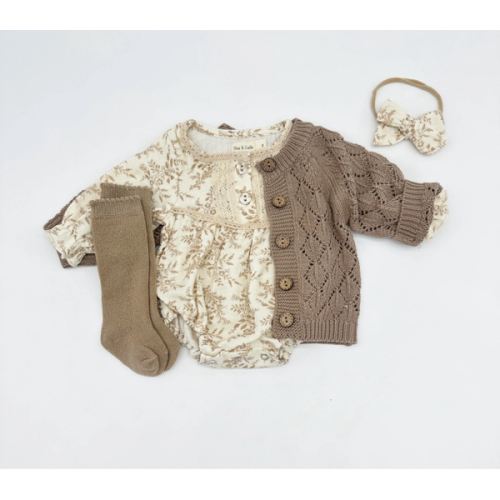 Elodie Long Sleeve Romper Set – Olive and Cradle