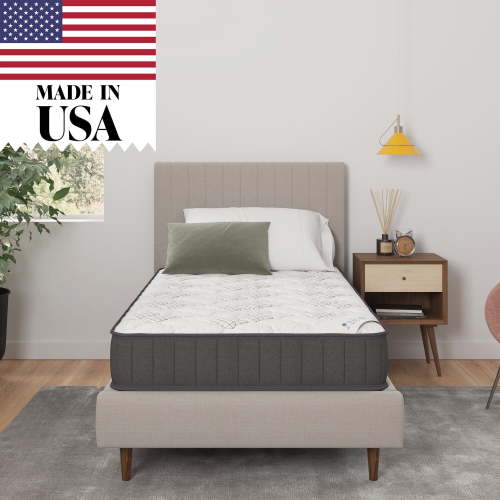 Ottomanson Edge to Edge 9" Pocket Coils Firm Tight Top Hybrid Mattress in a Box, Twin