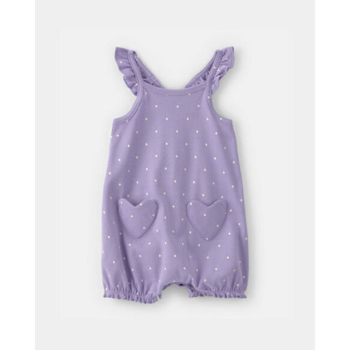 Baby Girl Polka Dots Sleeveless Romper - Purple | Carter's