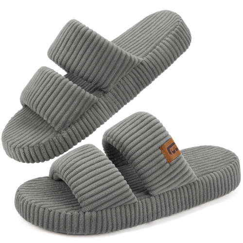 LongBay Slippers for Women Memory Foam Open Toe Slide Indoor House Shoes Slip On Bedroom Comfy Gift