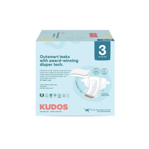 SIZE 3 Kudos Chlorine Free Cotton-Lined Disposable Diapers