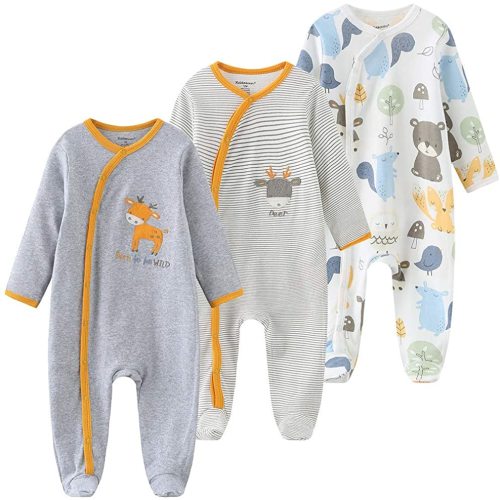 Kiddiezoom Baby Footed Cotton One-Piece Romper Jumpsuit