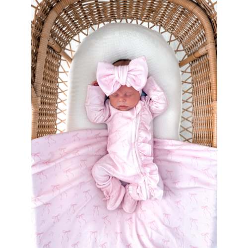 Little Bow Frilled Zippy Romper (Blossom & Fairy Floss)