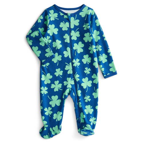 Wonder Nation Baby Boys or Girls Zip Front Footed Pajamas, Sizes Preemieie-6/9 Months